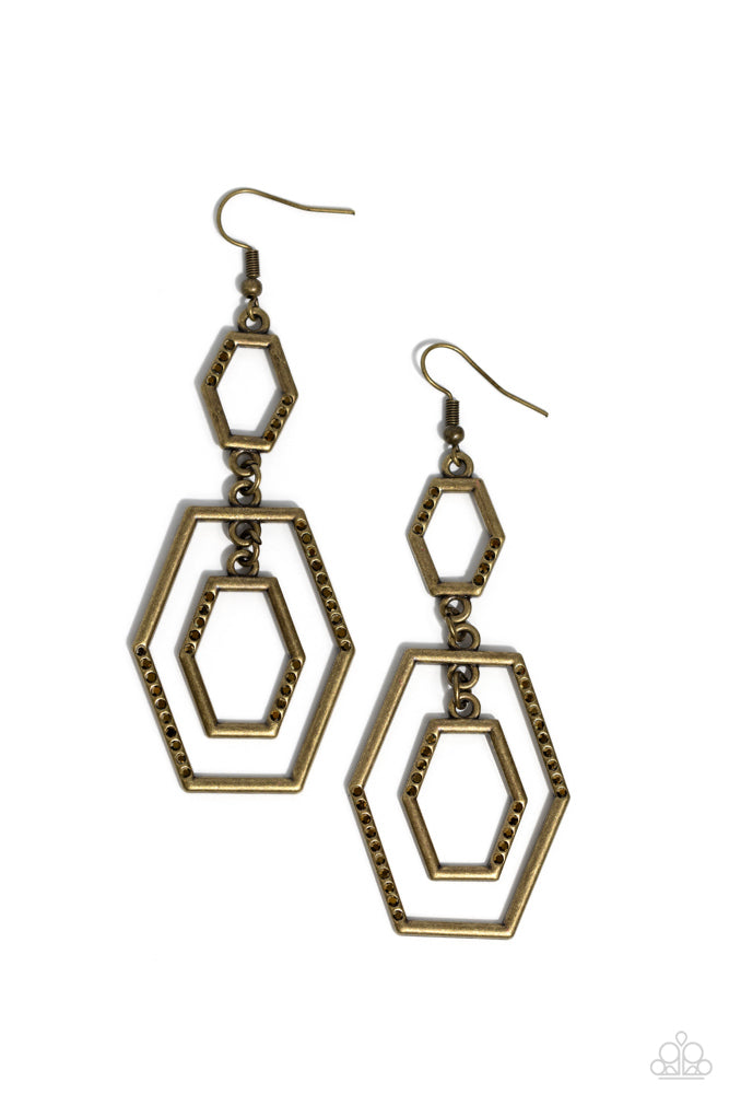 Paparazzi Earrings,  Brass