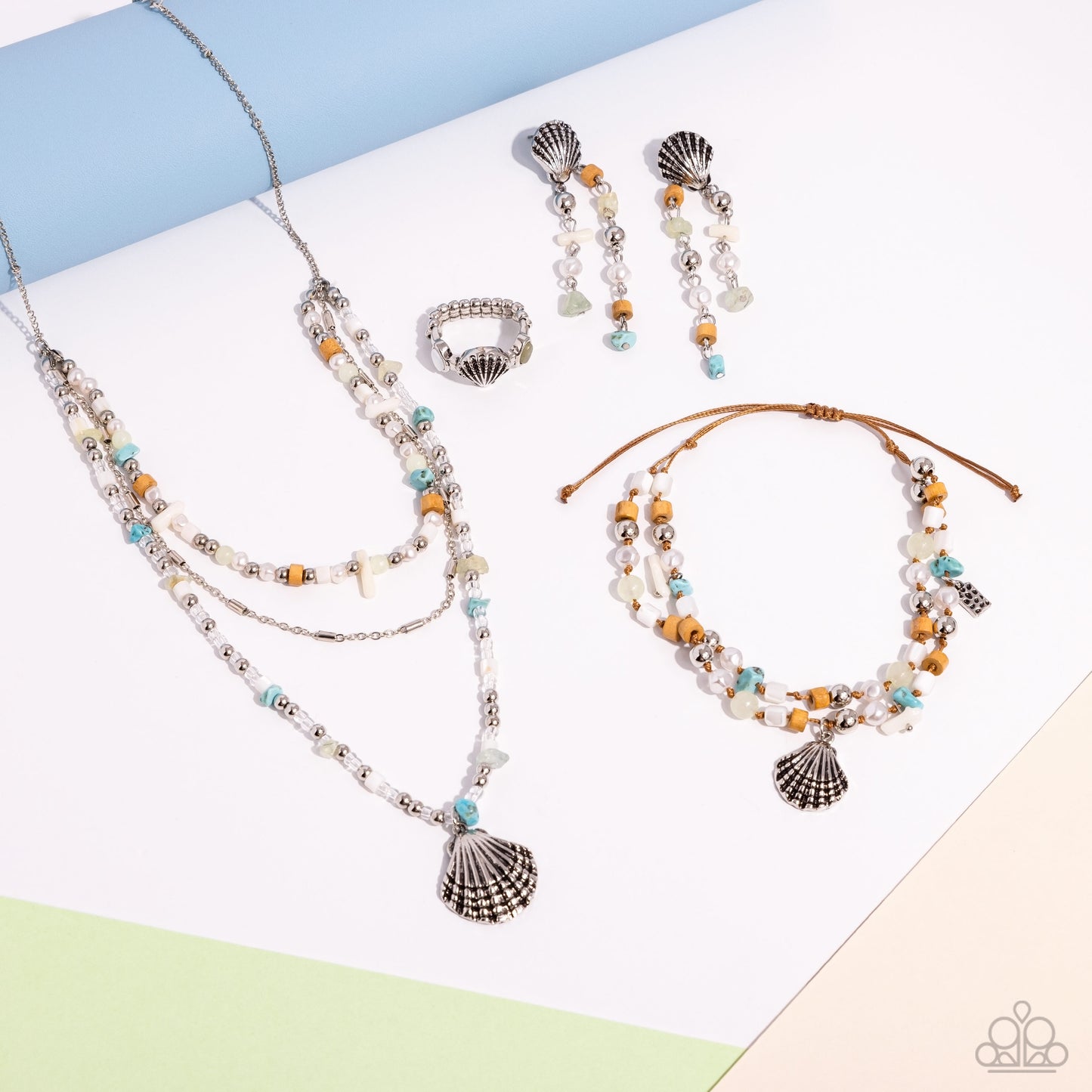 Paparazzi Fashion Fix Set Simply Sante Fe Blue, Turquoise, Brown, Seashell