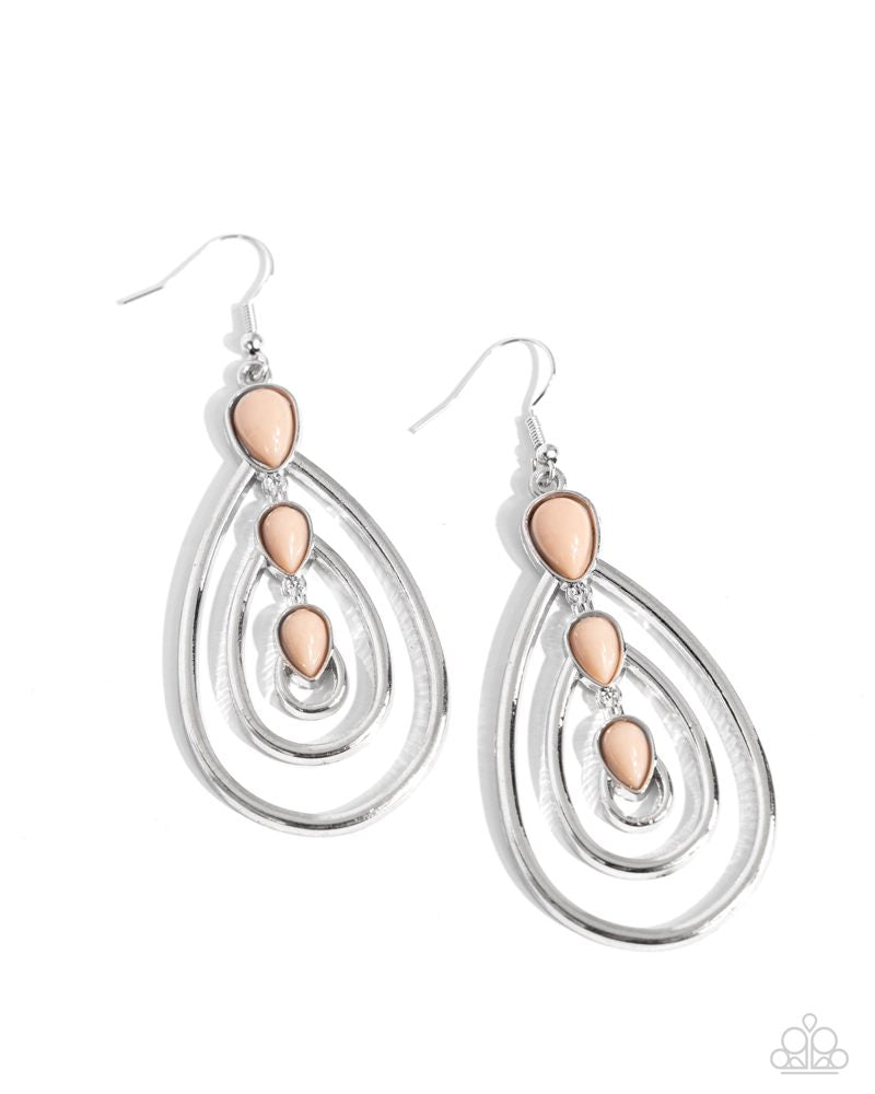 Paparazzi Earrings, Light Brown