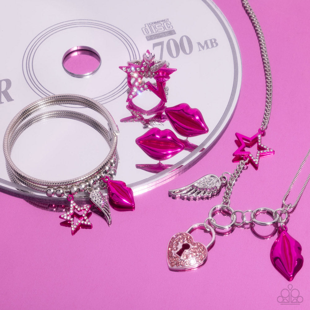 Paparazzi Fashion Fix Set Simply Sunset Sightings Hot Pink, Silver
