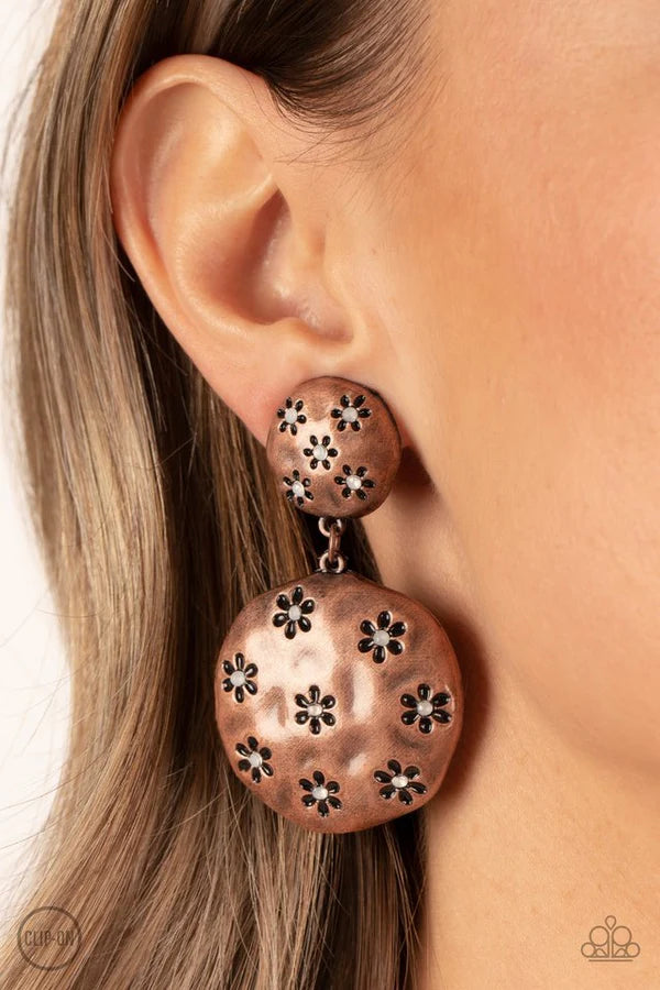 Paparazzi Earrings, Industrial Fairytale - Copper