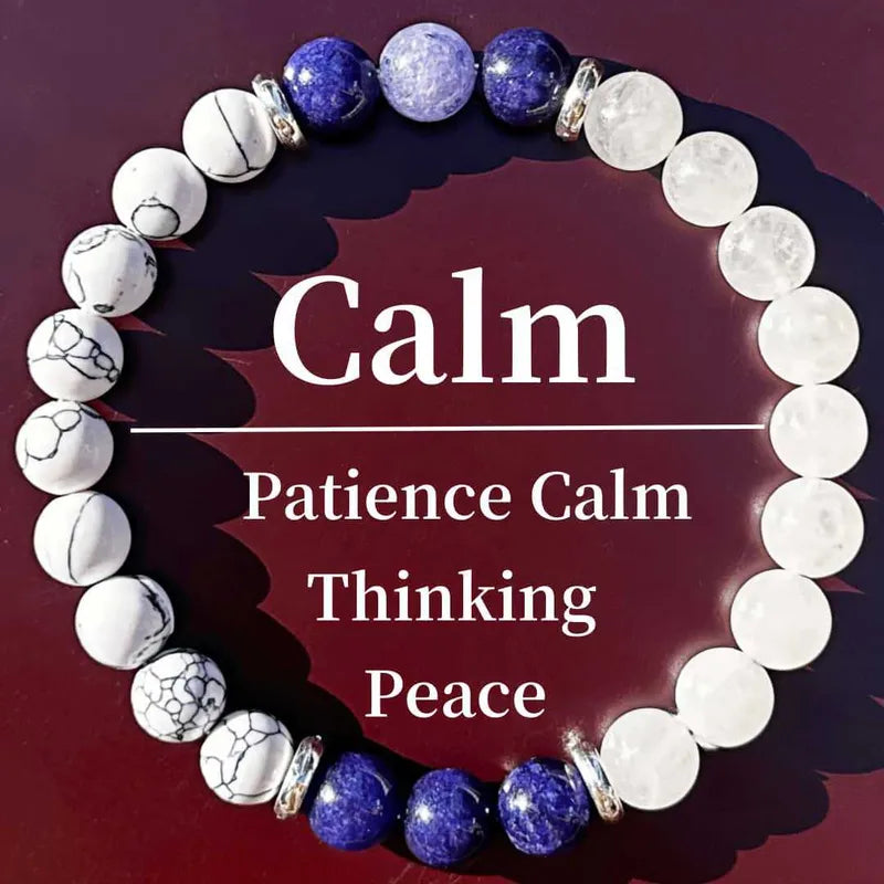 Calm Beaded Bracelet (Multi-Color, Purple, White)