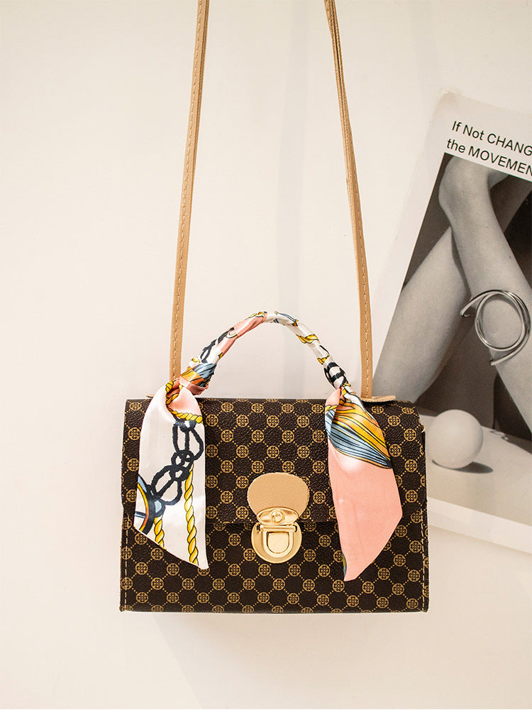Fashion Mini Fashion Handbag (Multi Colors, Brown, Scarf)