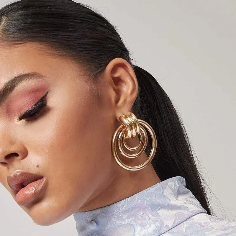 Hoop Fashion Earrings (Gold)