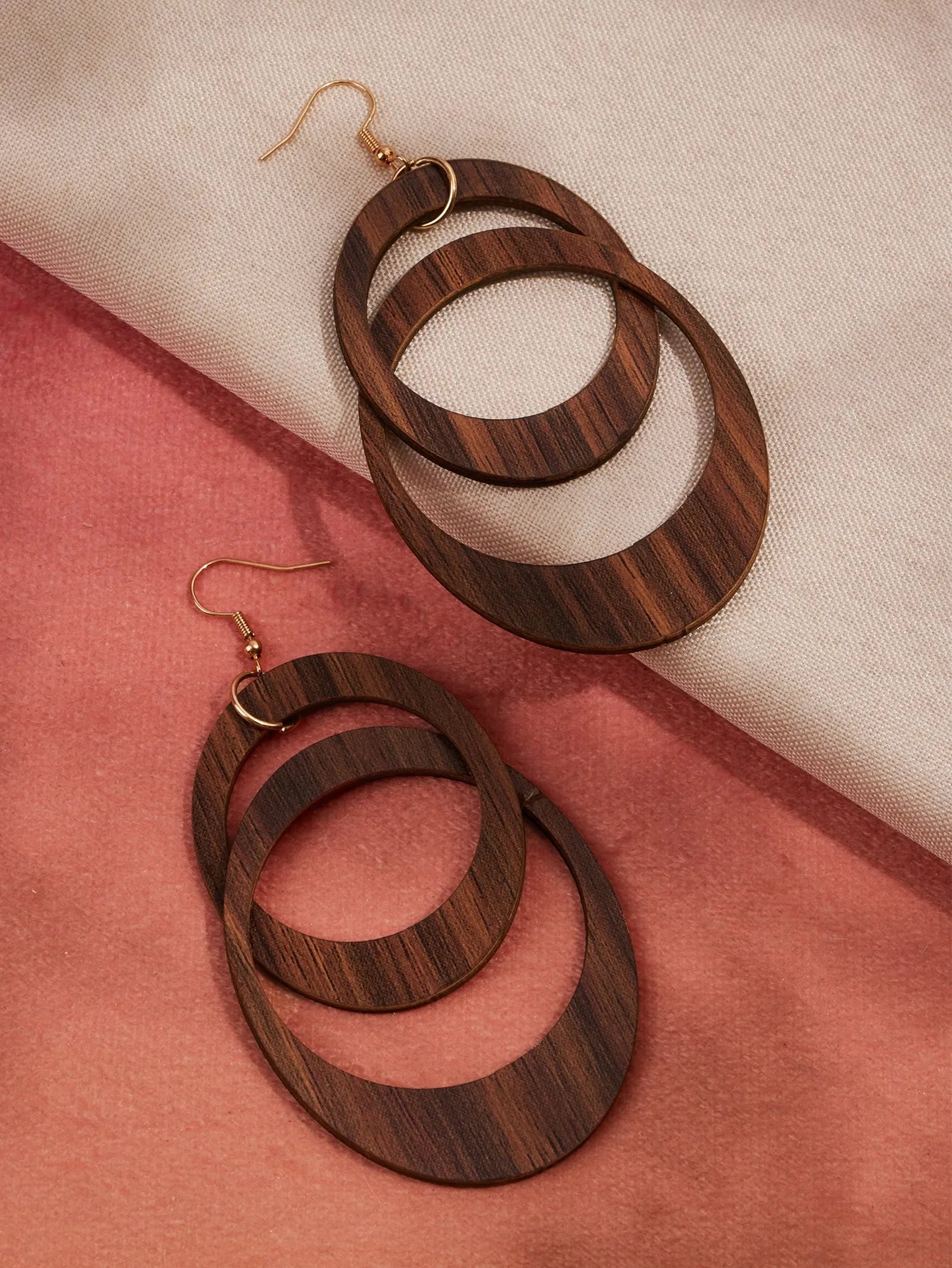 Wood Fashion Earrings (Natural Dark Brown)
