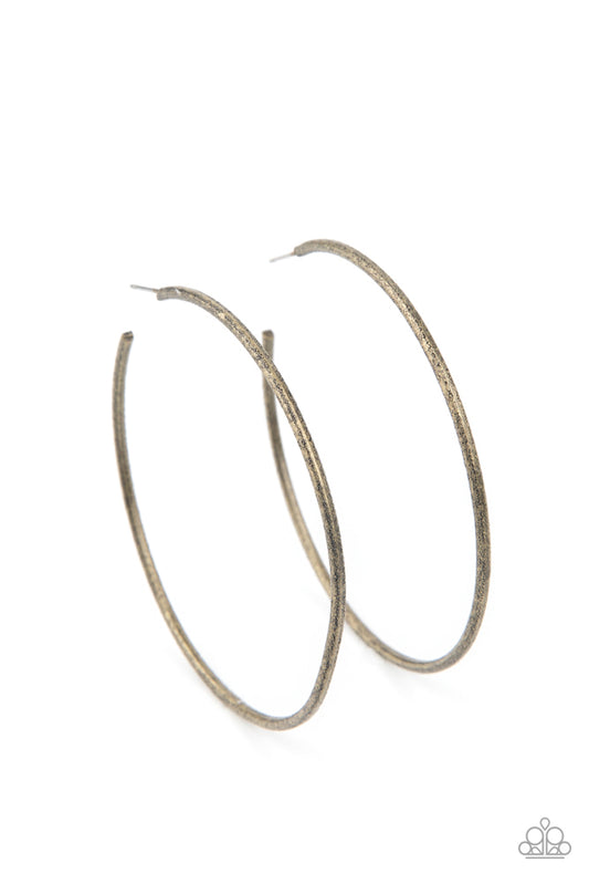 Paparazzi Earrings, Rustic Roundabout - Brass