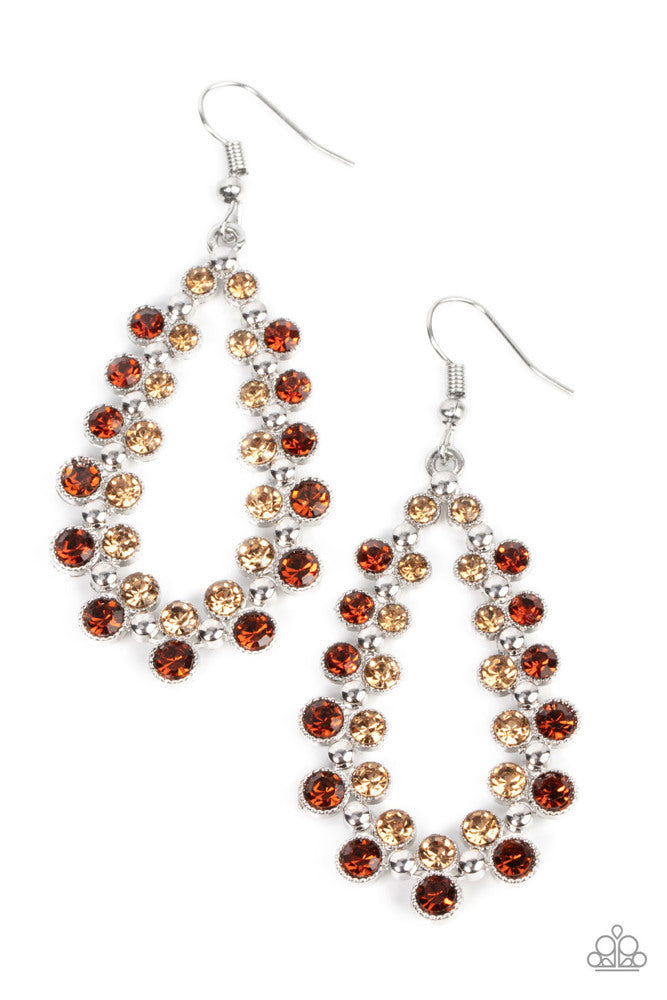 Paparazzi Earrings, Its About to Glow Down - Brown