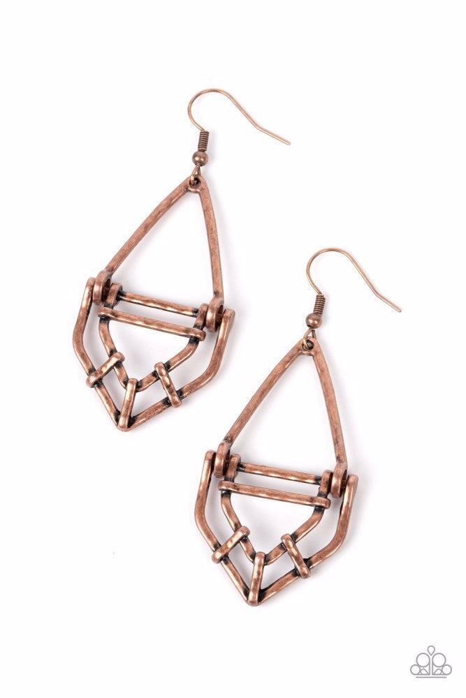 Paparazzi Earrings, Artisan Apparatus - Copper