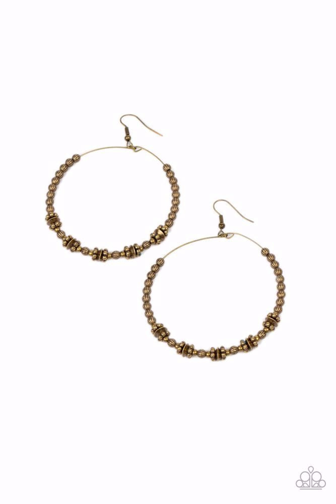 Paparazzi Earrings, Simple Synchrony - Brass