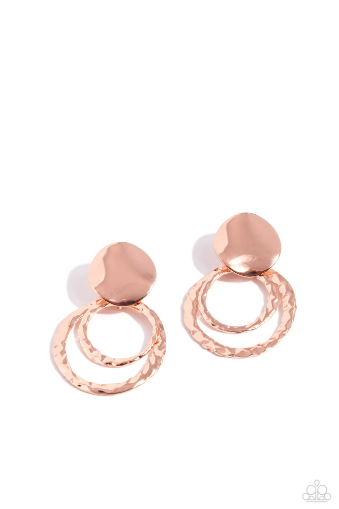 Paparazzi Earrings, Ancient Arts - Copper