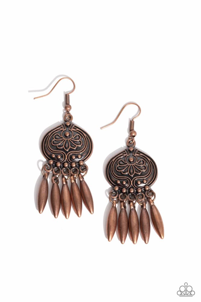 Paparazzi Earrings, Future, Pasture & Present - Copper