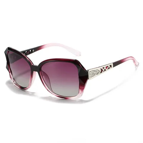 Rose Glam Octagon Sunglasses (Purple, Pink, Silver)