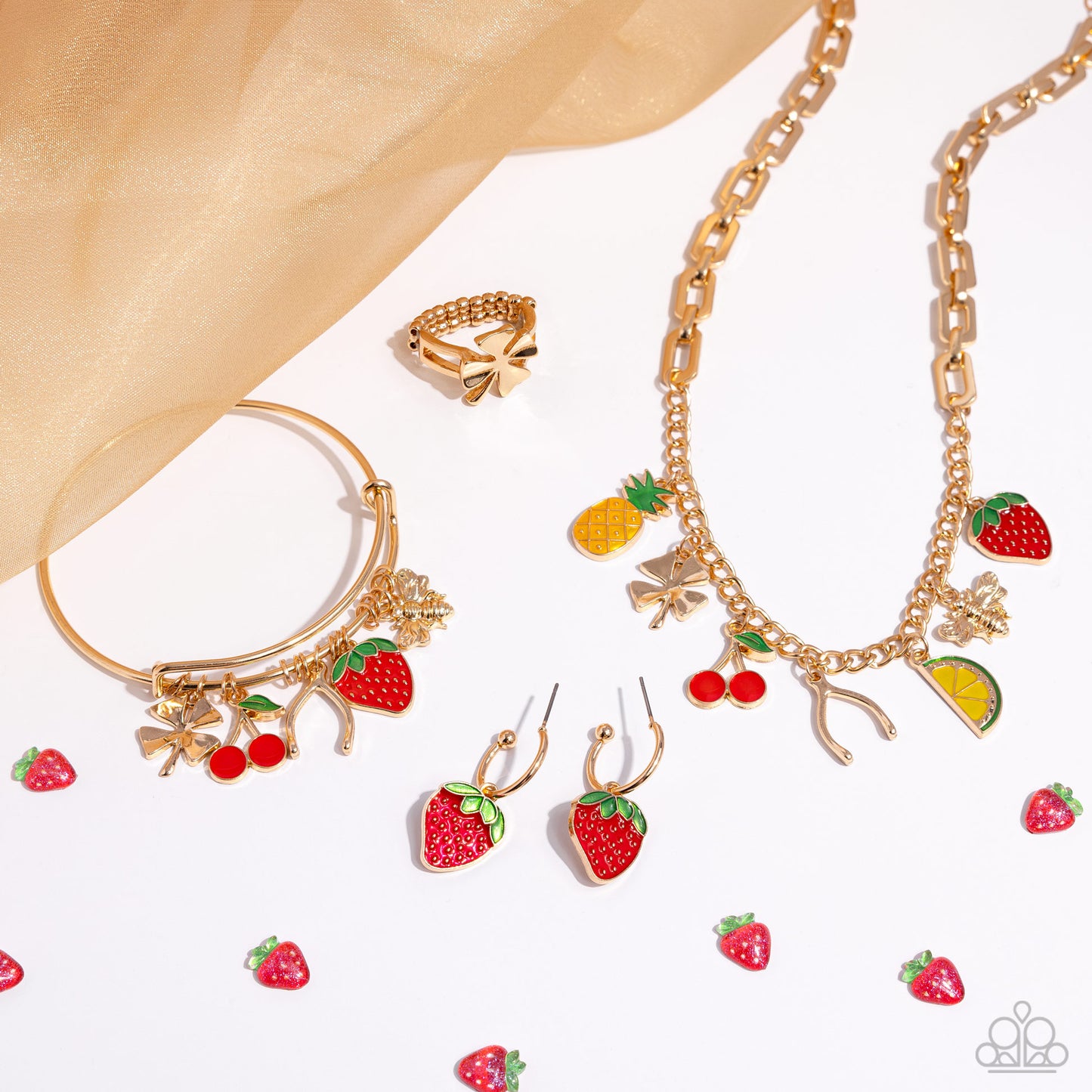Paparazzi Fashion Fix Set Simply Sunset Sightings Red, Gold