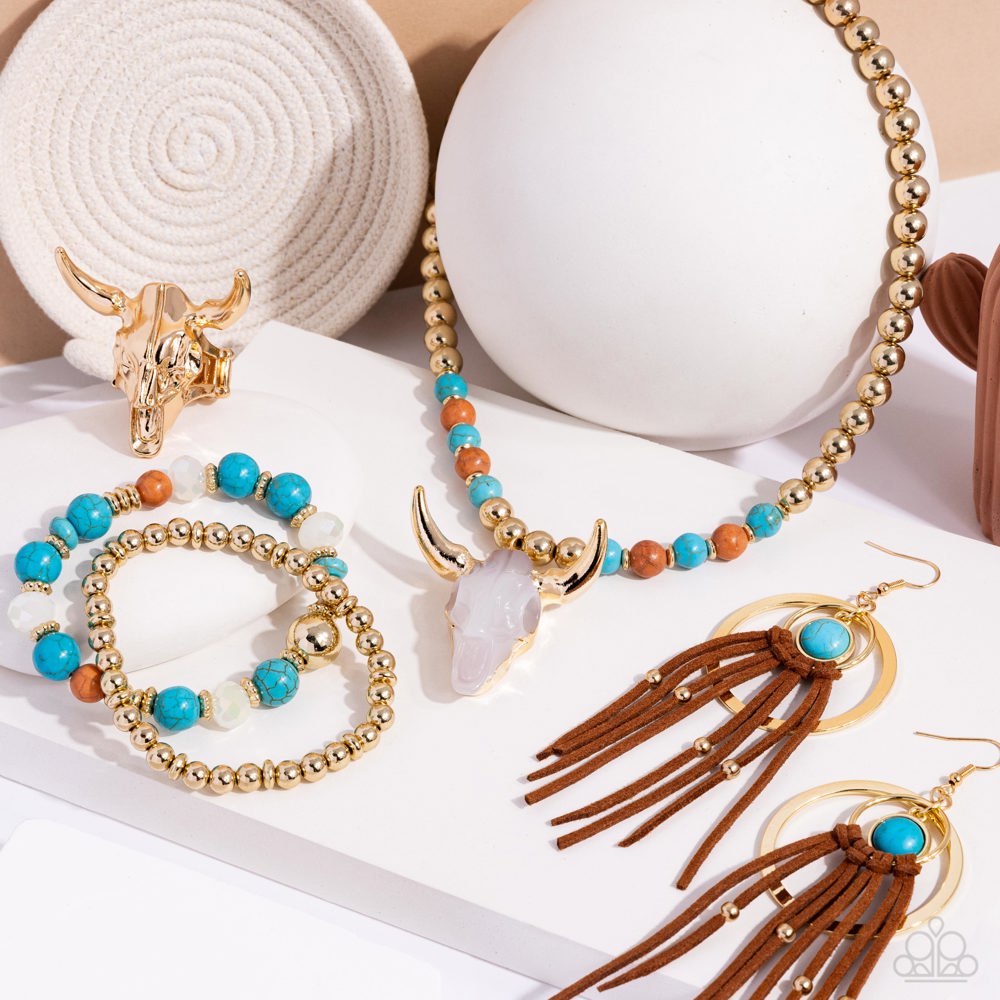 Paparazzi Fashion Fix Set Simply Sante Fe Blue, Turquoise, Brown, Gold