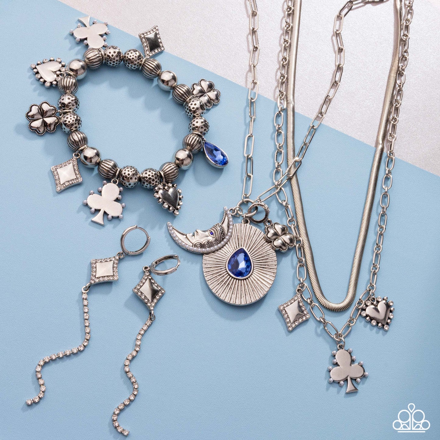 Paparazzi Fashion Fix Set Simply Sunset Sightings Silver, Blue