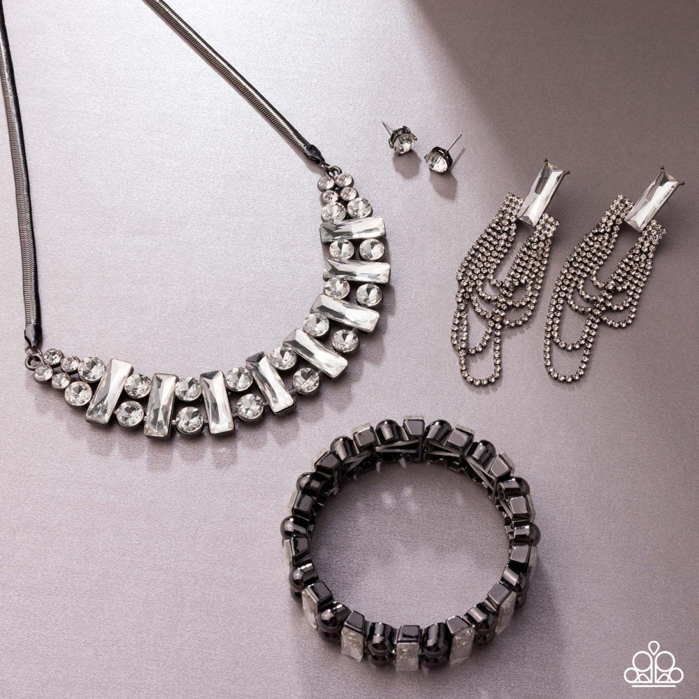 Paparazzi Fashion Fix Set Magnificent Musings Silver, Gunmetal Black