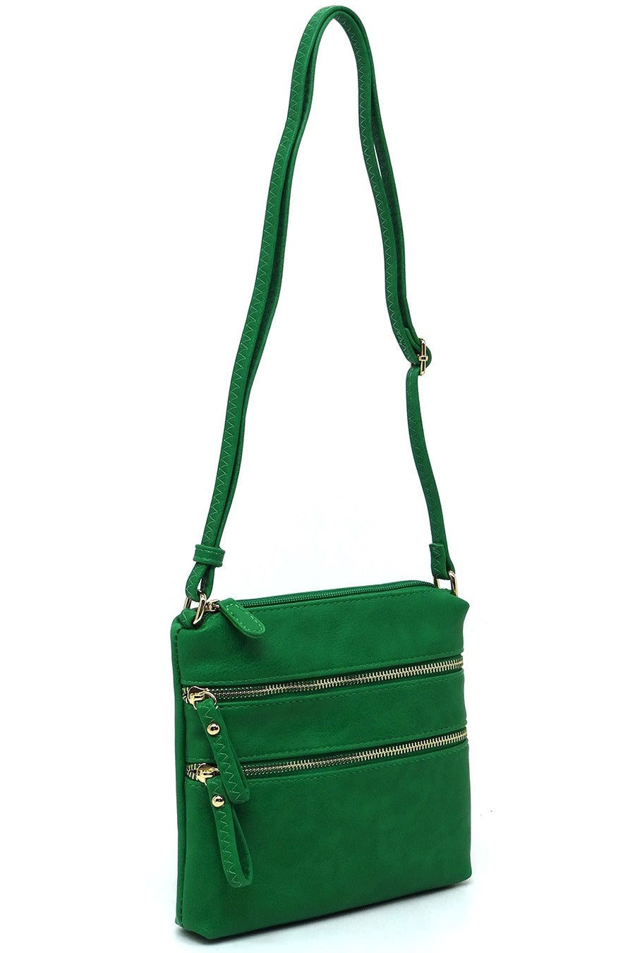 Classic Triple-Zip Crossbody Bag (Green or Khaki). Price Includes Shipping!