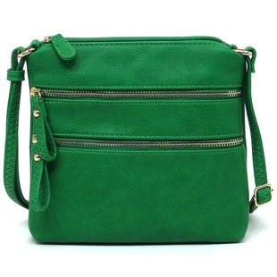 Classic Triple-Zip Crossbody Bag (Green or Khaki). Price Includes Shipping!