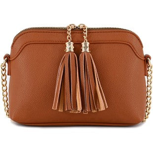 Brown Classic Tassel Crossbody Bag. Price Includes Shipping!