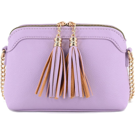 Classic Tassel Crossbody Bag (Lavender Purple or Brown). Price Includes Shipping!