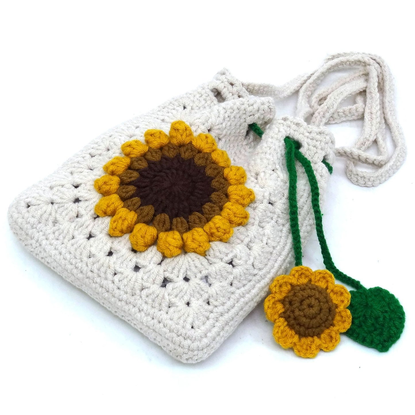 Boho Mini Sunflower Crochet Crossbody Bag. Price Includes Shipping!
