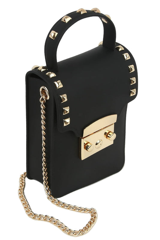 Luxe Studded Mini Crossbody Bag (Black or Green). Price Includes Shipping!