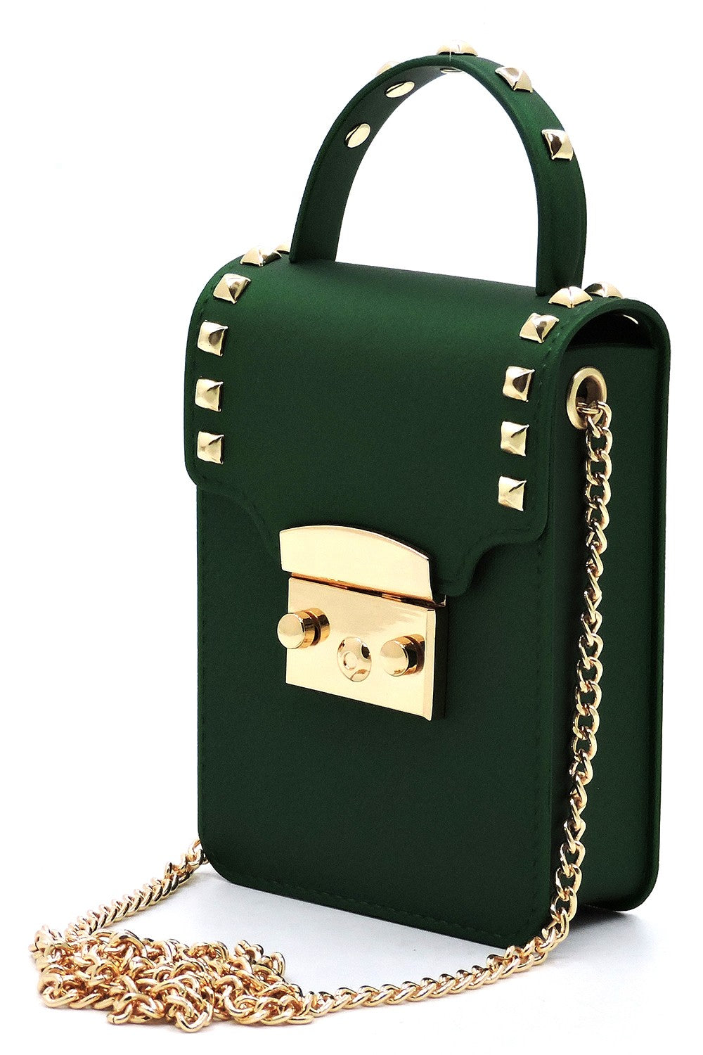 Luxe Studded Mini Crossbody Bag (Black or Green). Price Includes Shipping!