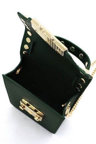 Luxe Studded Mini Crossbody Bag (Black or Green). Price Includes Shipping!