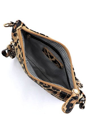 Wild Side Crossbody Clutch (Tan or Brown Leopard Print). Price Includes Shipping!