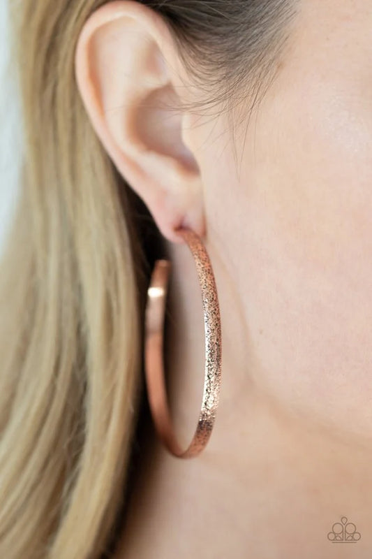 Paparazzi Earrings, Rustic Radius - Copper