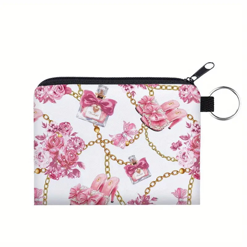 Multipurpose Mini Bag (Pink, Gold, Floral)