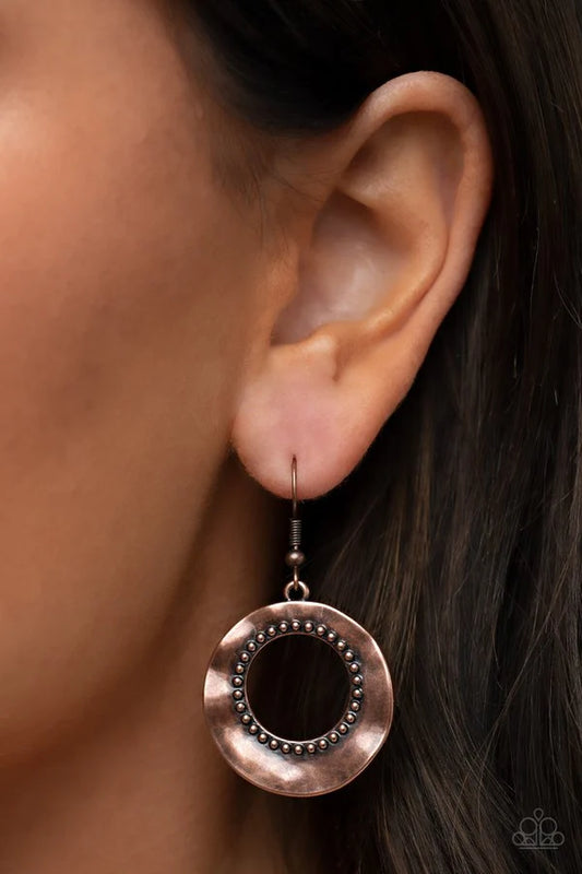 Paparazzi Earrings, Desert Diversity - Copper