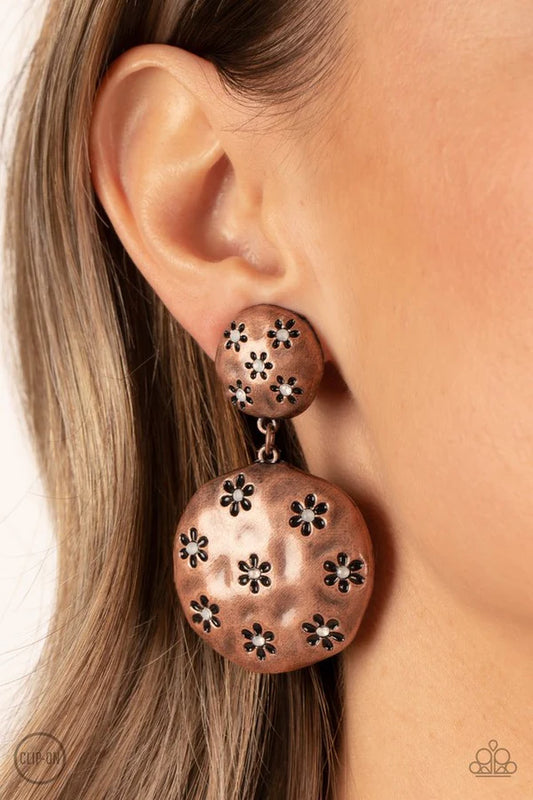 Paparazzi Earrings, Industrial Fairytale - Copper