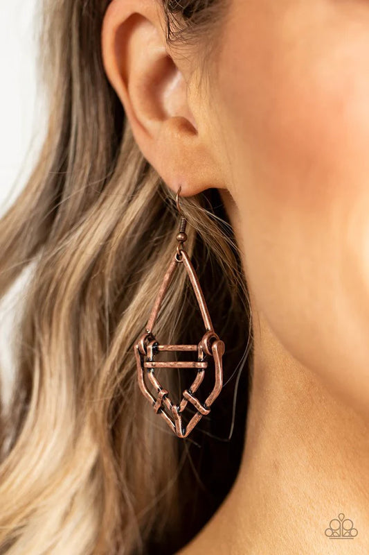 Paparazzi Earrings, Artisan Apparatus - Copper