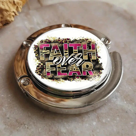 Folded Handbag Holder Table Hook (Faith Over Fear)
