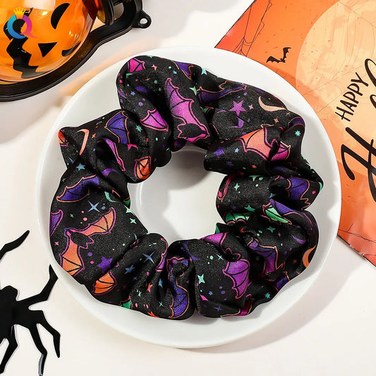 Halloween Bat Scrunchie (Black, Purple, Pink)