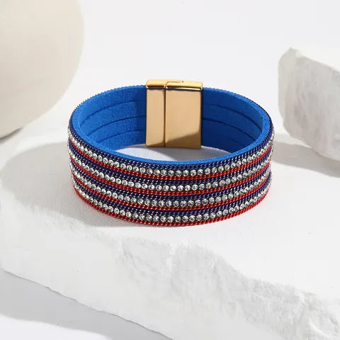 Patriotic Bracelet (Red, White, Blue, Magnet)