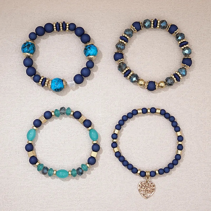 Fashion Multi-layer Bracelet Set (Blue, Multi Colors)