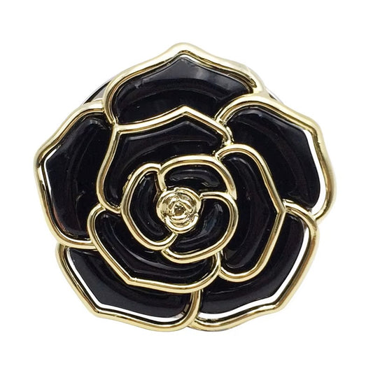 Folded Handbag Holder Table Hook (Black Rose, Gold)