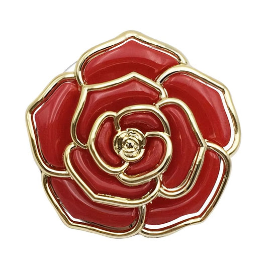 Folded Handbag Holder Table Hook (Red Rose, Gold)