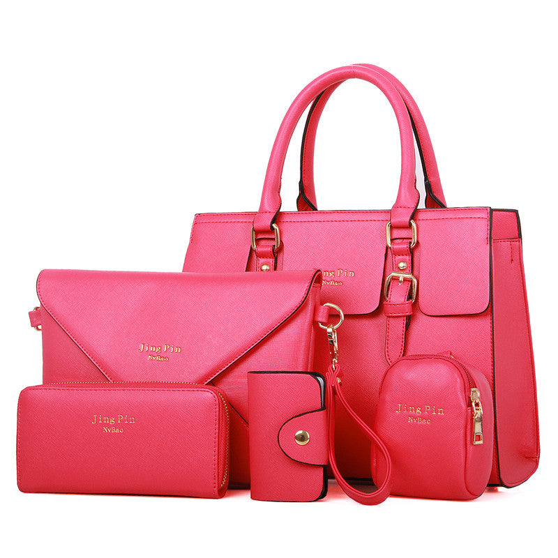 5 Piece Fashion Purse Set  (Rose Red)