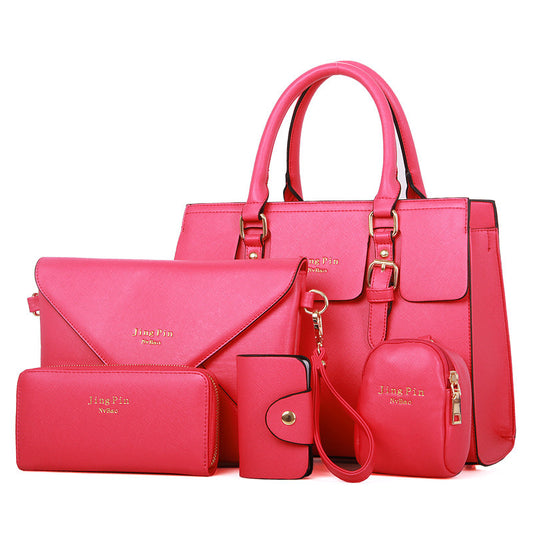 5 Piece Fashion Purse Set  (Rose Red)