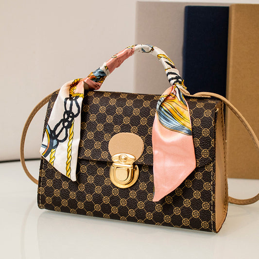 Fashion Mini Fashion Handbag (Multi Colors, Brown, Scarf)
