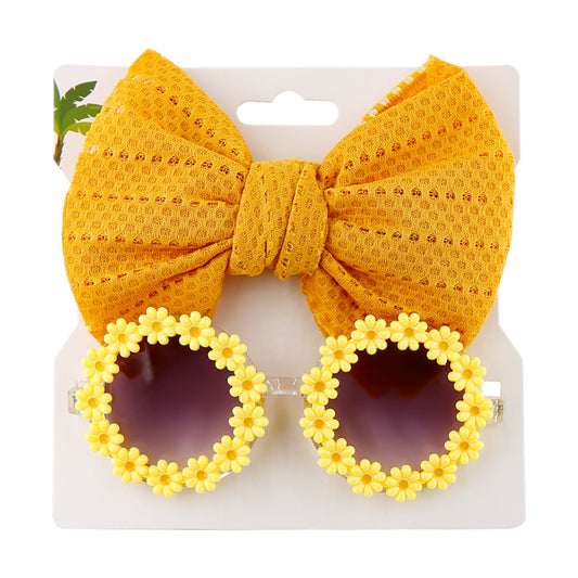 Flower Kids Bow & Sunglasses (Yellow)