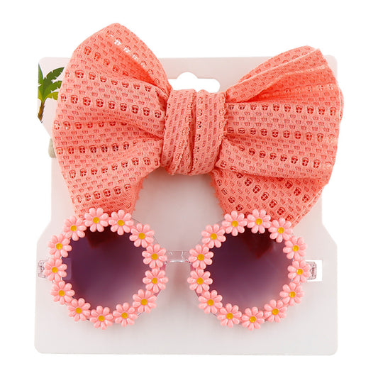 Flower Kids Bow & Sunglasses (Pink)