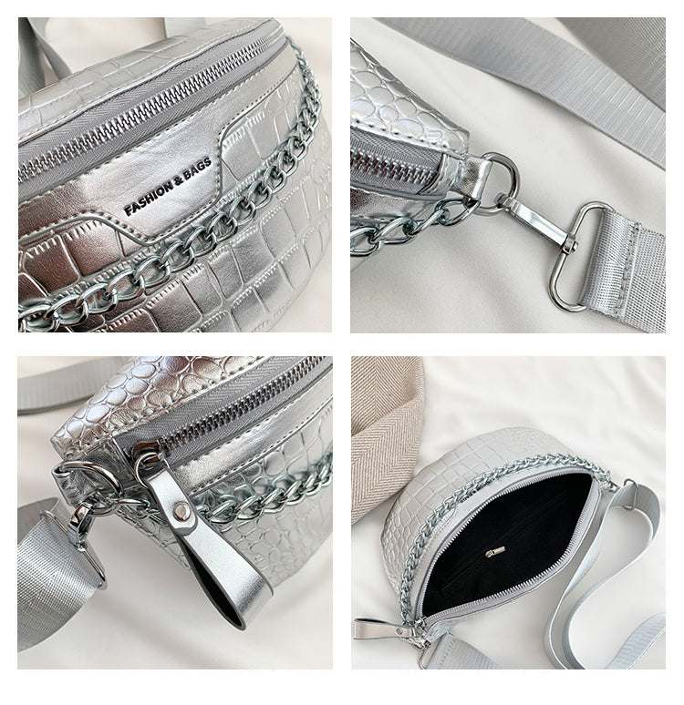 Fashion Fanny Travel Pack Vintage (Metallic Silver)