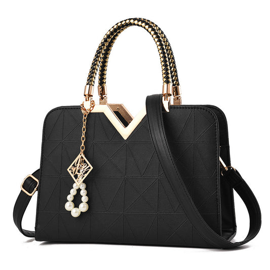 Fashion Handbag (Black, Gold)