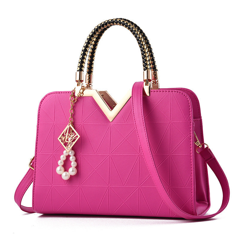 Fashion Handbag (Rose Pink, Gold)