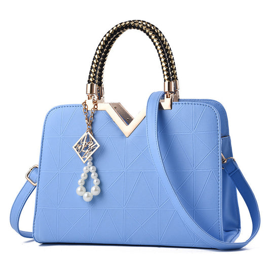 Fashion Handbag (Baby Blue, Gold)