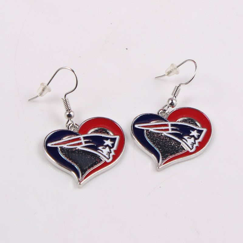 New England Patriots Heart Earrings